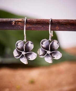 Sterling Silver Flower Windmill Drop Earring
